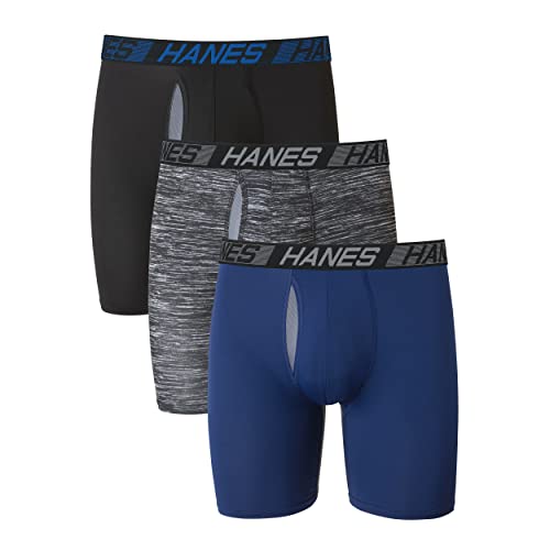 Hanes Herren X-Temp Total Support Pouch Boxer Brief, Anti-Scheuern, Feuchtigkeitsableitende Unterwäsche, Multipack Retroshorts, Langes Bein-Sortiert, X-Large (3er Pack) von Hanes