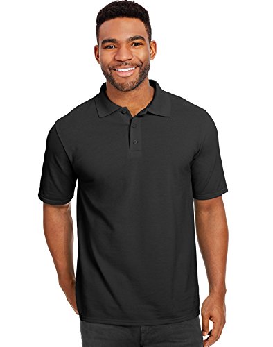 Hanes Herren kurzärmeliges X-Temp W/FreshIQ Polo, schwarz, XX-Large von Hanes