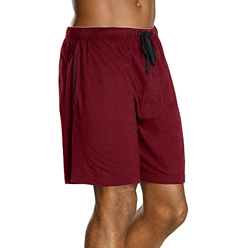 Hanes 01005 Mens Drawstring Waistband (Pack Of 2) - Biking Red/Black - M von Hanes