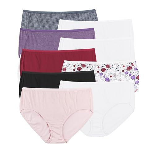 Hanes Just My Size Women's Plus Size Cool Comfort Cotton Brief 10-Pack, Assorted, 11 von Hanes