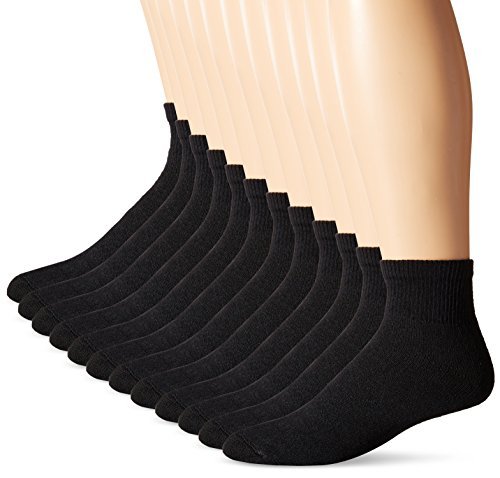 Hanes Men's 12 Pack Ankle Socks, Black, 10-13/Shoe Size 6-12 von Hanes