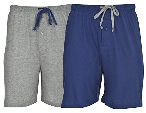 Hanes Men's 2 Pack Jersey Cotton Knit Tagless Sleep & Lounge Drawstring Shorts von Hanes
