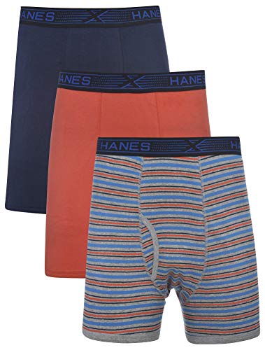 Hanes Men's 3-Pack Tagless 100% Cotton Boxer Briefs with X-Temp and FreshIQ Technology - Extended Sizes von Hanes