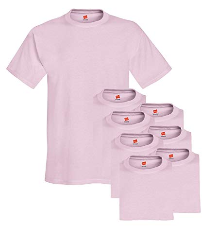 Hanes Men's 6-Pack Plus 2 Free Crew T-Shirts, Pale Pink, Large von Hanes