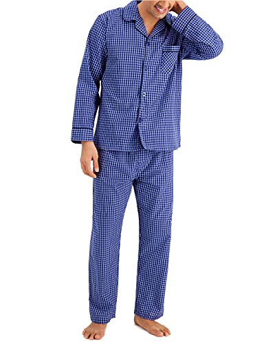 Hanes Men's 91002 Pajama Set, Blue Chequered, L von Hanes