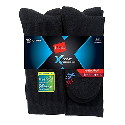 Hanes Men's FreshIQ X-Temp Active Cool Crew Socks 12-Pack von Hanes