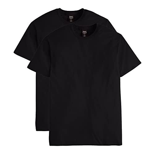 Hanes Men's Nano Premium Cotton T-Shirt (Pack of 2), Black, X-Large von Hanes