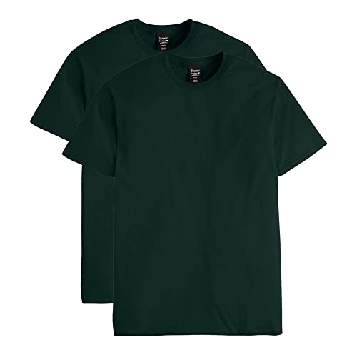 Hanes Men's Nano Premium Cotton T-Shirt (Pack of 2), Deep Forest, X-Large von Hanes