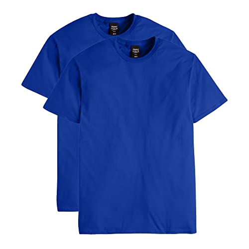 Hanes Men's Nano Premium Cotton T-Shirt (Pack of 2), Deep Royal, Large von Hanes