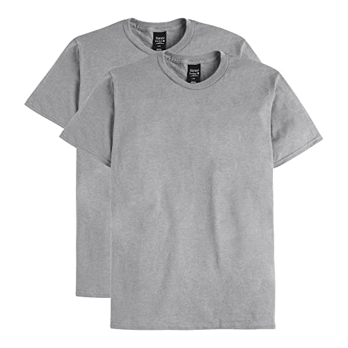 Hanes Men's Nano Premium Cotton T-Shirt (Pack of 2), Light Steel, X-Large von Hanes
