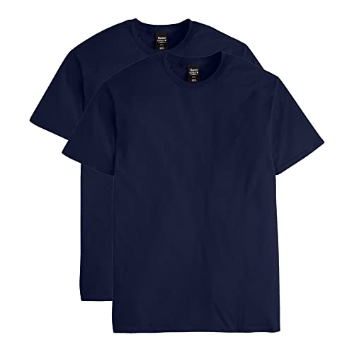 Hanes Men's Nano Premium Cotton T-Shirt (Pack of 2), Navy, X-Large von Hanes