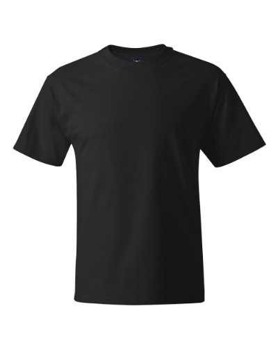 Hanes Beefyt Herren-T-Shirt, schwere Baumwolle, Rundhalsausschnitt, 1 oder 2er-Pack, erhältlich in großen Größen, Schwarz, 2 Stück, 5X-Groß von Hanes