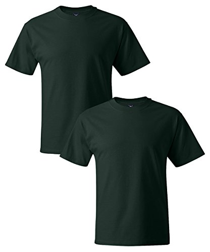 Hanes Men's Short Sleeve Beefy-T (Pack of 2), Deep Forest, Large von Hanes