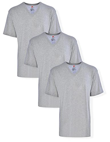 Hanes Men's Tall Man V-Neck T-Shirt (3er Pack), grau, XXL von Hanes