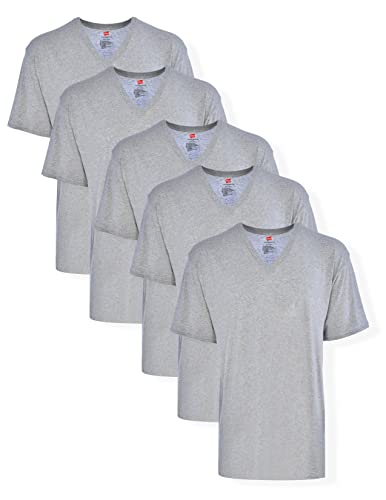 Hanes Men's Tall Man V-Neck T-Shirt (Pack of 5) Gray, 6X-Large von Hanes