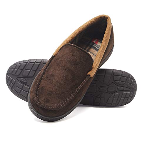 Hanes Men's Venetian Memory Foam Indoor Outdoor Moccasin Slipper Shoe with Fresh IQ (Size Extra Large, Brown) von Hanes