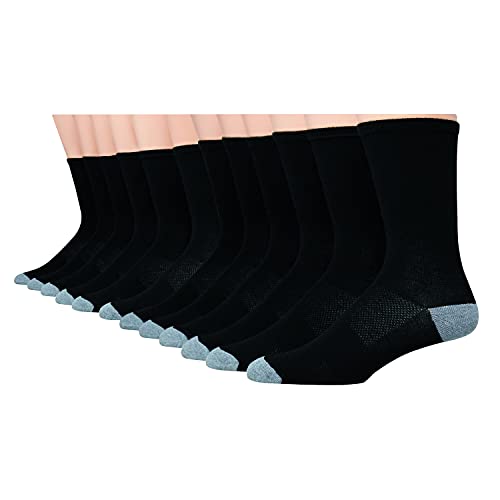 Hanes Mens FreshIQ™ X-Temp® Crew Socks 12-Pack (LTAC18) -BLACK -6-12 -12PK von Hanes