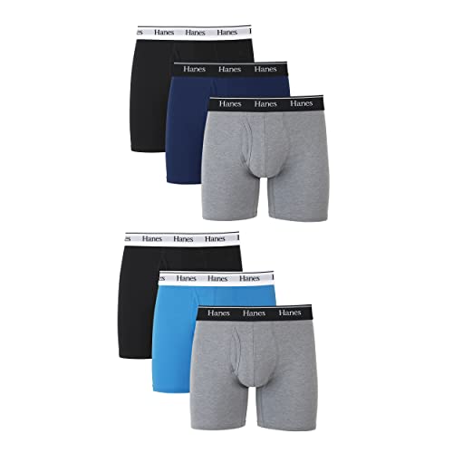 Hanes Herren Originals Boxershorts & Trunks, Stretch-Baumwolle, Feuchtigkeitsableitende Unterwäsche, Moderne Passform, Niedrige Leibhöhe, Multipacks Retroshorts, Sortiert, M (6er Pack) von Hanes