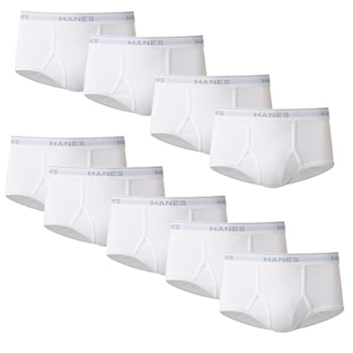 Hanes Herren Feuchtigkeitsableitender Baumwoll Schwarz, Multipacks erhältlich Slip, 9er-Pack, Weiß, X-Large von Hanes