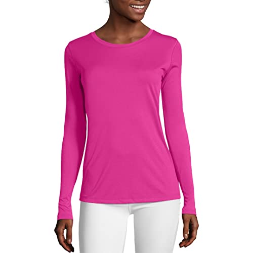 Hanes Sport Cool DRI Damen Performance Longsleeve T-Shirt, Fresh Berry, X-Groß von Hanes