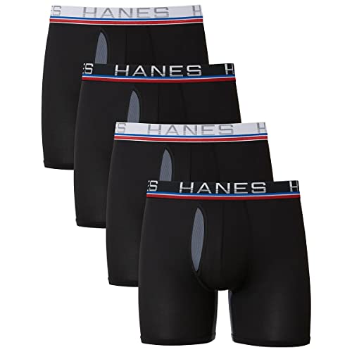 Hanes Sport Herren Total Support Pouch X-Temp K hlende Boxershorts, 4er-Pack, schwarz, Large von Hanes