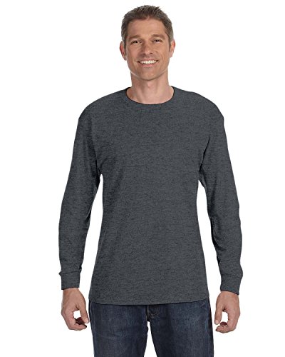 Hanes TAGLESS® Long-Sleeve T-Shirt L Grey von Hanes