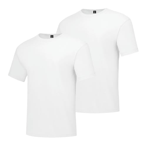 Hanes Tall Beefy-T Herren T-Shirts 2er-Pack Baumwolle T-Shirts für Herren Extra Lange Rundhals T-Shirts 2er-Pack, Weiß, 3X Hoch von Hanes