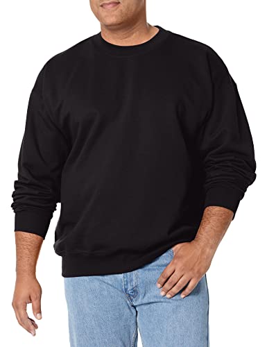 Hanes Herren-Sweatshirt aus Baumwolle, schwer, Rundhalsausschnitt, schwarz, Large von Hanes