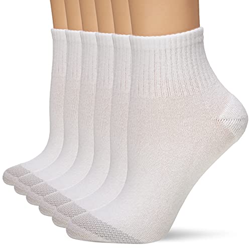 Hanes Women's Ankle Socks, White/w/Grey Vent, 5-9 von Hanes