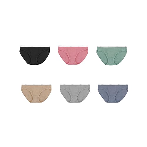 Hanes Damen Unterwäsche aus Gerippter Baumwolle, 6er-Pack Hipster-Höschen, Gemischt, 9 von Hanes