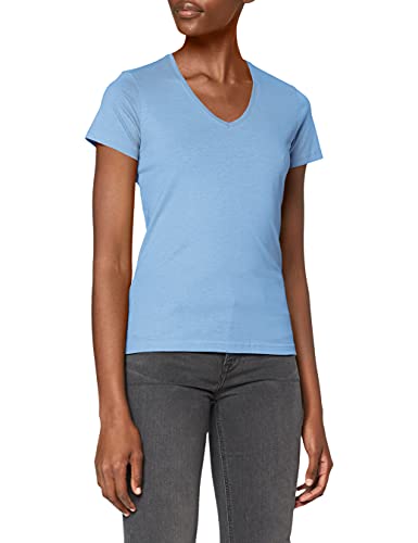 Stedman Apparel Damen Regular Fit T-Shirt Classic-T V-neck/ST2700, Blau - Hellblau, Gr. 42 (Herstellergröße: XL) von Stedman