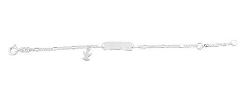 Hanessa Personalisiertes Armband mit Gravur Mädchen 925 Silber Länge verstellbar 12-14 cm | Individuelle Geschenke Kinder mit Wunschgravur | Personalisierte Armbänder mit Namen von Hanessa