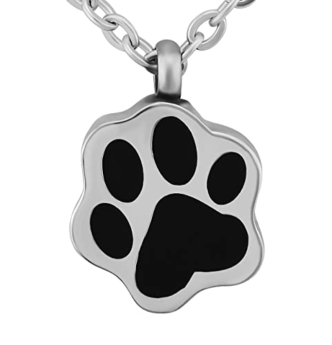 Hanessa Personalisierte Kette mit Gravur Edelstahl 55 cm mit Anhänger Pfote in silber gold - Personalisierte Geschenke für Tierbesitzer Damen Herren - Halskette Kettenanhänger Hund von Hanessa