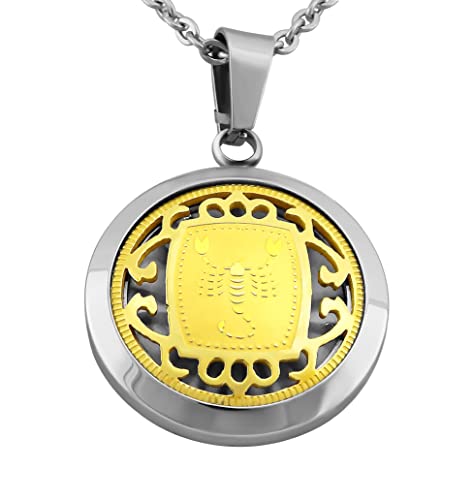Hanessa Personalisierte Kette mit Gravur Edelstahl 50 cm mit Anhänger Sternzeichen Skorpion in gold - Personalisierte Halskette für Männer und Frauen - Personalisierter Schmuck Damen Herren von Hanessa