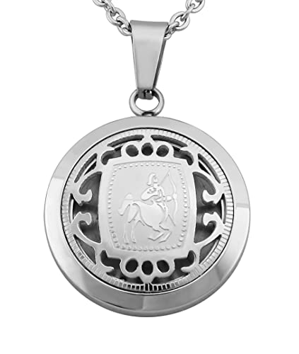 Hanessa Personalisierte Kette mit Gravur Edelstahl 50 cm mit Anhänger Sternzeichen Schütze in silber - Personalisierte Halskette für Männer und Frauen - Personalisierter Schmuck Damen Herren von Hanessa