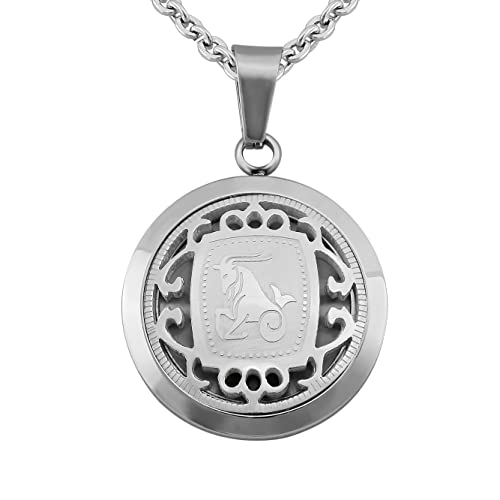 Hanessa Personalisierte Kette mit Gravur Edelstahl 50 cm mit Anhänger Sternzeichen Steinbock in silber - Personalisierte Halskette für Männer und Frauen - Personalisierter Schmuck Damen Herren von Hanessa