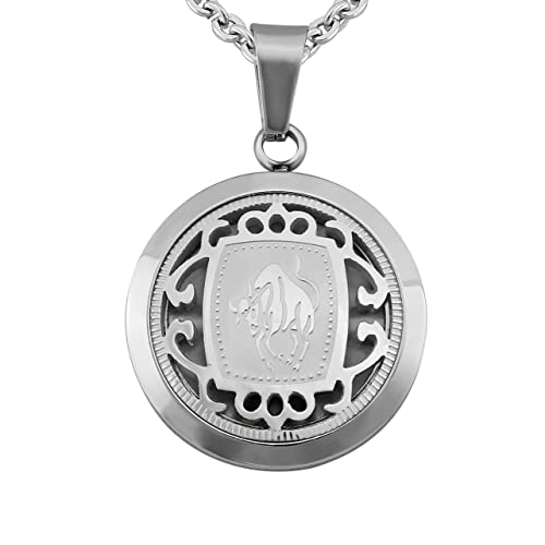 Hanessa Personalisierte Kette mit Gravur Edelstahl 50 cm mit Anhänger Sternzeichen Stier in silber - Personalisierte Halskette für Männer und Frauen - Personalisierter Schmuck Damen Herren von Hanessa