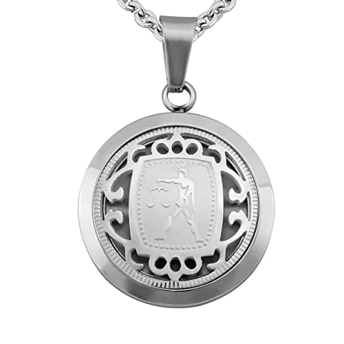 Hanessa Personalisierte Kette mit Gravur Edelstahl 50 cm mit Anhänger Sternzeichen Waage in silber - Personalisierte Halskette für Männer und Frauen - Personalisierter Schmuck Damen Herren von Hanessa