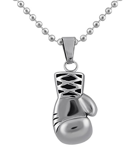 Hanessa Herren-Schmuck Silber Box-Handschuh Halskette Edelstahl Kette Geschenk zu Weihnachten Mann Boxen Sport Kampf Geschenk zu Weihnachten für den Freund/Mann von Hanessa