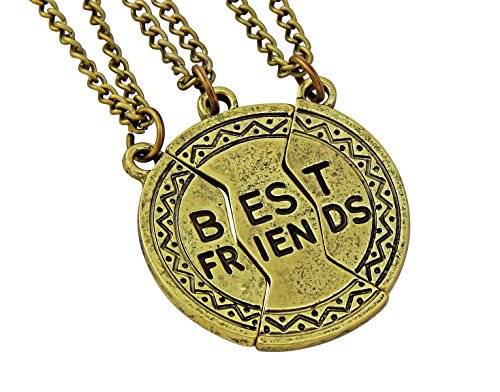 Hanessa Mädchen Damen-Schmuck Freundschafts-kette 3 Ketten Best Friends Rund Ball Bronze Geschenk zu Weihnachten für die Freundin von Hanessa