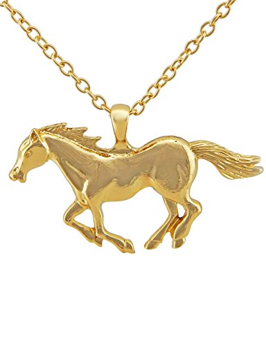 Hanessa Damen-Schmuck für Frauen und Mädchen Süße Halskette in Gold Pferd Tier-Liebe Anhänger Geschenk zu Weihnachten für Pferde-fans / Mädchen / die Frau / Freundin / von Hanessa