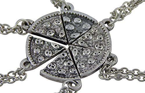 Hanessa Mädchen Schmuck Freundschaftskette 6 Ketten Best Friends Pizza Puzzle Friend Geschenk für die beste Freundin besten Freundinnen von Hanessa