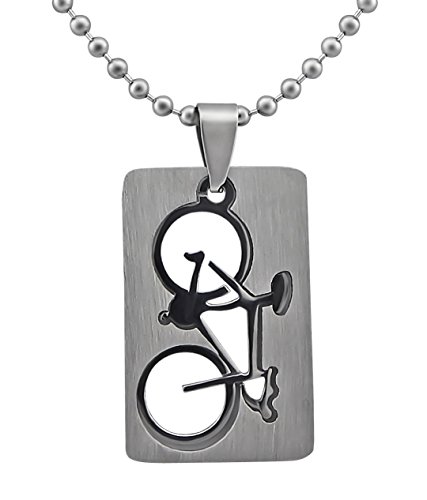 Hanessa Schmuck Edelstahl Herren-/ Damen Halskette Fahrrad Renn-Rad Sport Triathlon Geschenk zu Weihnachten für Mann oder Frau / Freund oder Freundin von Hanessa