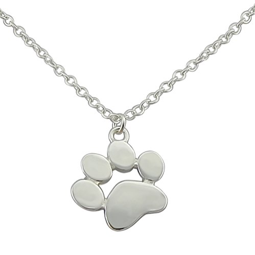 Hanessa Schmuck Hals-kette mit Katzen-Tatze Hunde-Pfote Anhänger Damen-Schmuck Zinklegierung, in Silber Geschenk zu Weihnachten für die Ehe-Frau / Freundin/Frauen von Hanessa