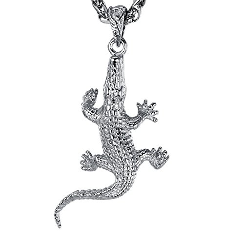 Hanessa Schmuck für Männer Herren Halskette Krokodil in Silber Edelstahl Geschenk zu Weihnachten für den Freund / Mann von Hanessa