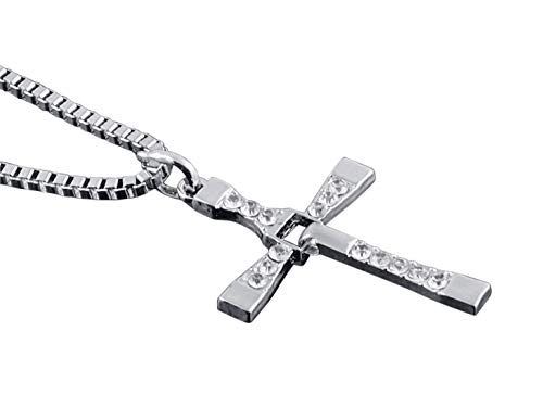 Hanessa Männer-Schmuck Kreuz Anhänger Fast and Furious Herren Halskette mit Zirkonia-steinen Geschenk zu Weihnachten für den Freund / Mann von Hanessa