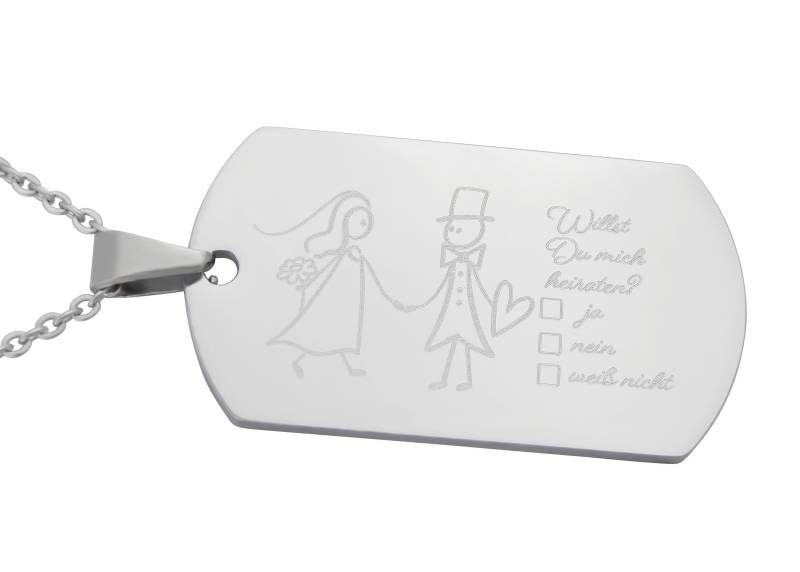 Kette Mit Gravur Dog Tag "Willst Du Mich Heiraten?" Anhänger Aus Edelstahl Personalisierte Geschenke von HanessaDE