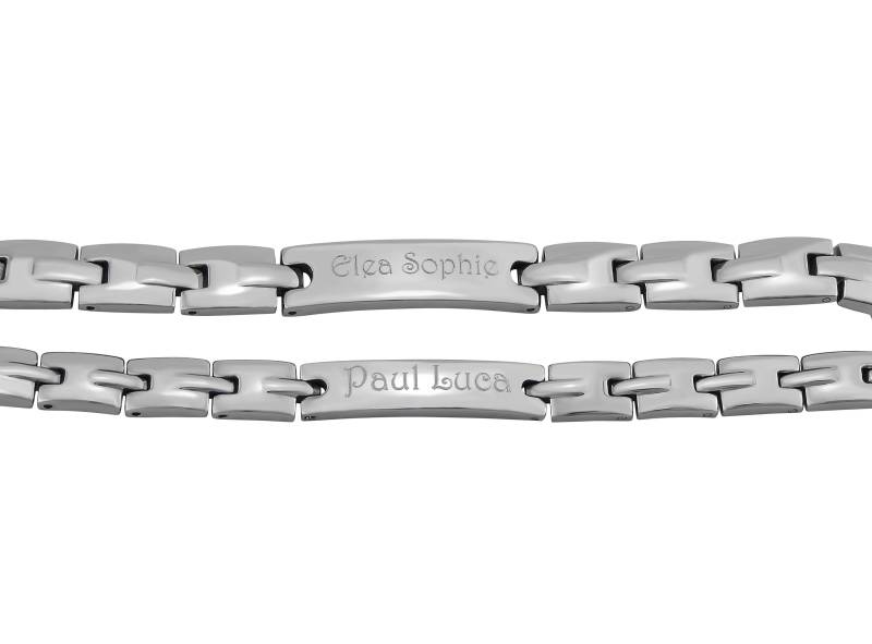 Personalisierte Armbänder Mit Gravur Partnerarmbänder Aus Edelstahl in Silber Personalisierte Geschenke Für Paare von HanessaDE