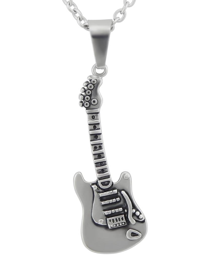 Personalisierte Kette Mit Gravur Anhänger Gitarre Aus Edelstahl in Silber Geschenk Musiker Personalisierte Geschenke von HanessaDE