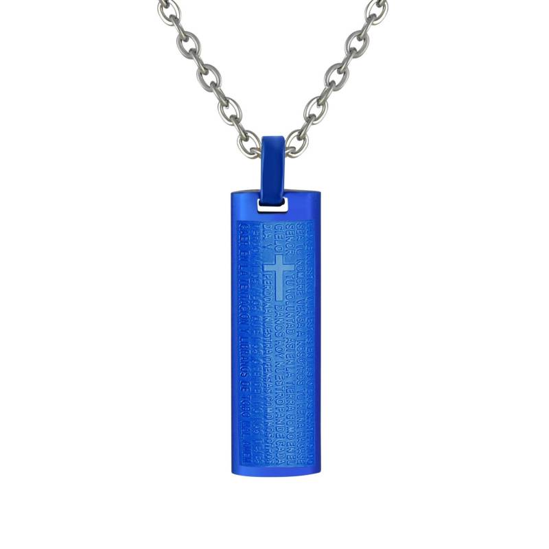 Personalisierte Kette Mit Gravur Anhänger Rechteck Edelstahl "Vater Unser" Spanisch Personalisierte Geschenke von HanessaDE